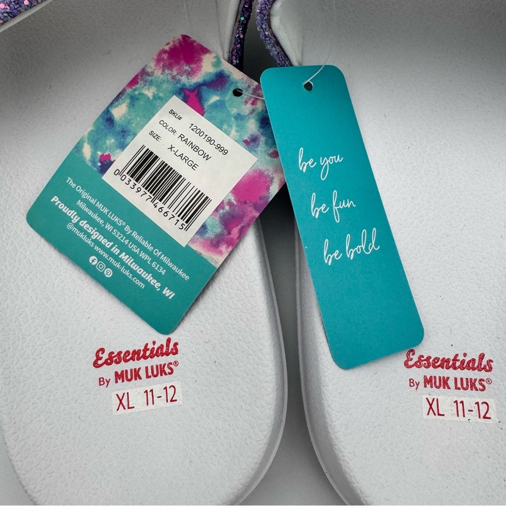 NWT MUK LUKS Essentials Liberty Pool Slide Sandals - X-Large 11-12 - Picture 4 of 5